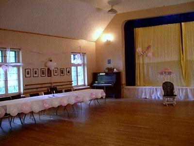 The Hall, being prepared for a presentation.